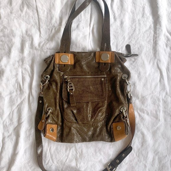 Chic Leopard + Brown Leather Makowsky Bag - Picture 1 of 6